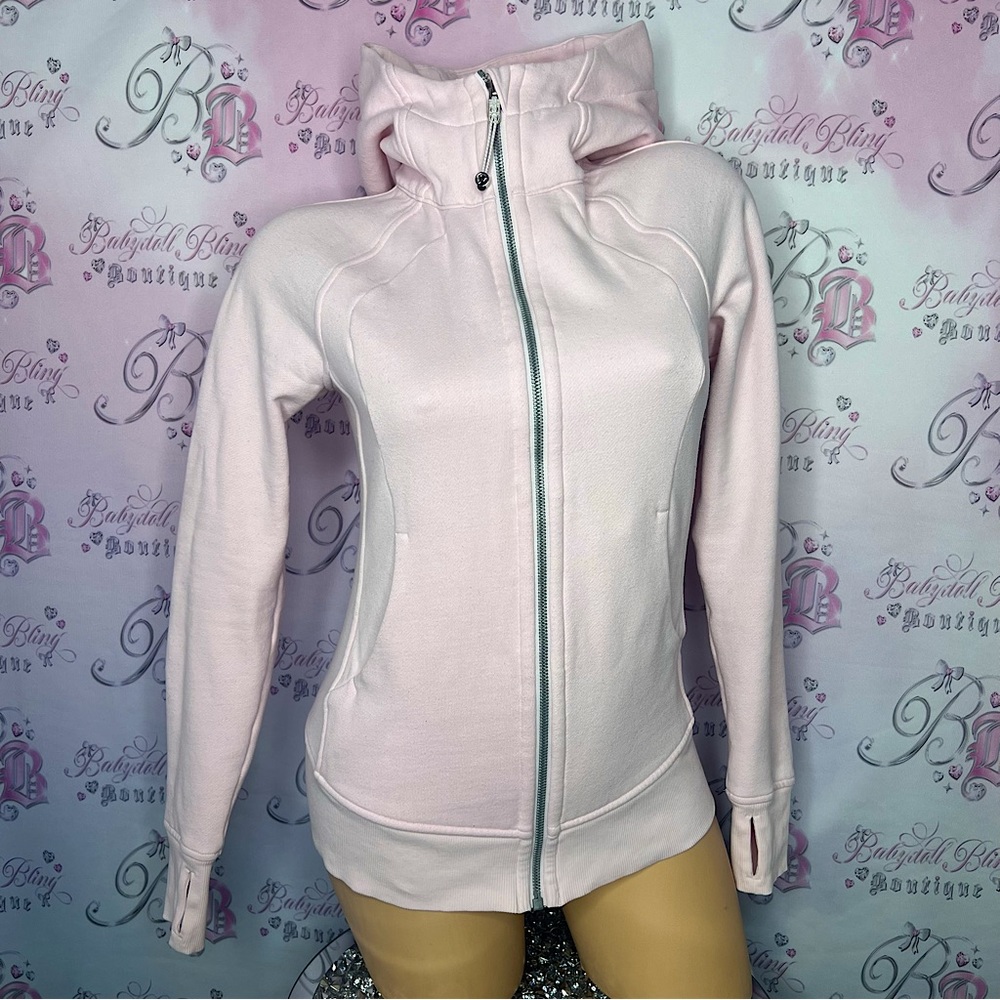 Lululemon scuba full zip hoodie in meadowsweet pink